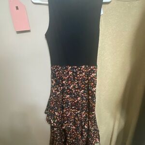 Elegant Black and Floral Backless Dress